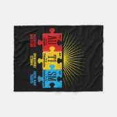 Autisme Awareness Puzzle Chemical Element T-Shirt1 Fleece Deken (Voorkant (Horizontaal))