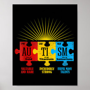 Autisme Awareness Puzzle Chemical Element T-Shirt1 Poster