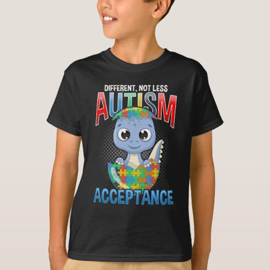 Autisme Awareness Puzzle Cute Dino Autistic Kind T-shirt (Voorkant)