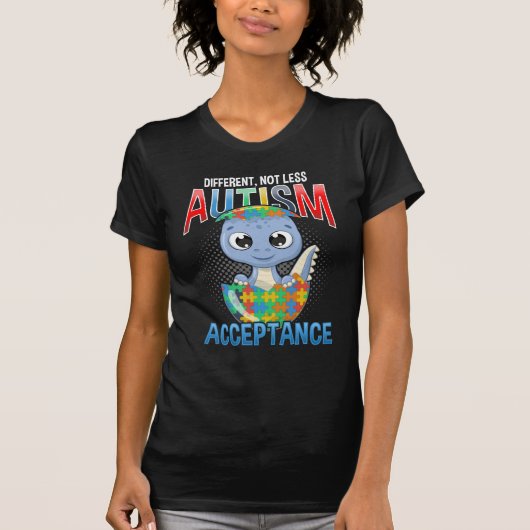 Autisme Awareness Puzzle Cute Dino Autistic Kind T-shirt (Voorkant)