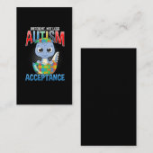 Autisme Awareness Puzzle Cute Dino Autistic Kind Visitekaartje (Voorkant / Achterkant)