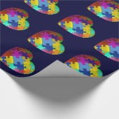Autisme Awareness Puzzle Heart Cadeaupapier (Hoek)