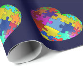 Autisme Awareness Puzzle Heart Cadeaupapier (Rol Hoek)