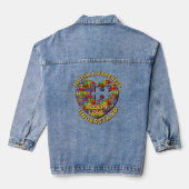 Autisme Awareness Puzzle Heart Denim Jacket (Achterkant)
