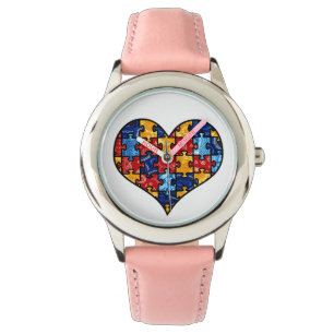 Autisme Awareness Puzzle Heart Horloge