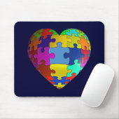Autisme Awareness Puzzle Heart Muismat (Met muis)