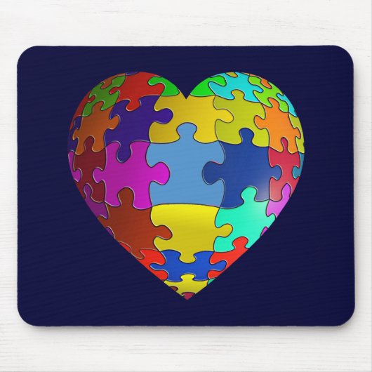 Autisme Awareness Puzzle Heart Muismat (Voorkant)