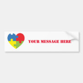 Autisme Awareness Puzzle Heart Personalized Bumpe Bumpersticker (Voorkant)