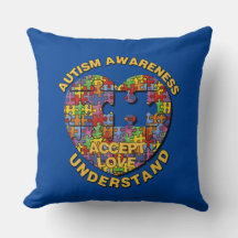 Autisme Awareness Puzzle Heart Sierkussen