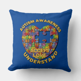 Autisme Awareness Puzzle Heart Sierkussen