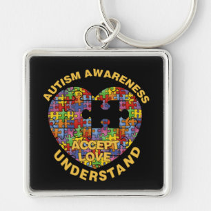 Autisme Awareness Puzzle Heart Square Sleutelhange Sleutelhanger