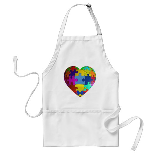 Autisme Awareness Puzzle Heart Standaard Schort (Voorkant)