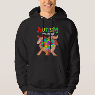Autisme Awareness Puzzle Heart Support Hand Autism Hoodie