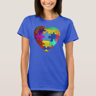 Autisme Awareness Puzzle Heart T-shirt