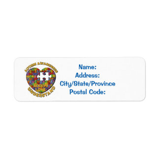 Autisme Awareness Puzzle Heart White Labels