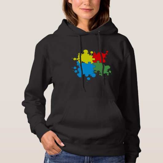 Autisme Awareness Puzzle Hoodie (Voorkant)