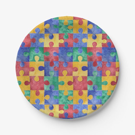 Autisme Awareness puzzle paper borden Papieren Bordje (Voorkant)