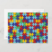 Autisme Awareness Puzzle Pattern Briefkaart (Voorkant / Achterkant)