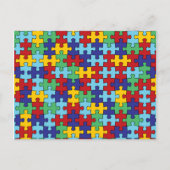 Autisme Awareness Puzzle Pattern Briefkaart (Voorkant)
