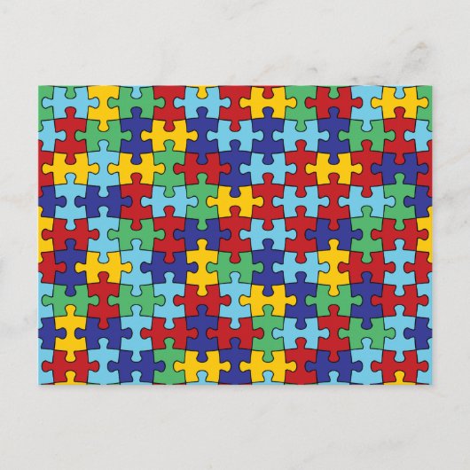 Autisme Awareness Puzzle Pattern Briefkaart (Voorkant)