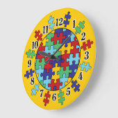 Autisme Awareness Puzzle Pattern Grote Klok (Hoek)