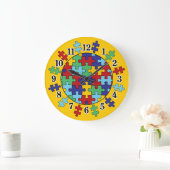Autisme Awareness Puzzle Pattern Grote Klok (Huis)