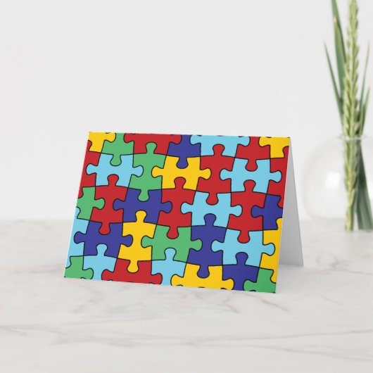 Autisme Awareness Puzzle Pattern Kaart (Voorkant)