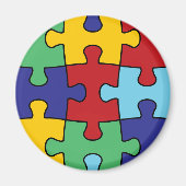 Autisme Awareness Puzzle Pattern Magneet (Voorkant)