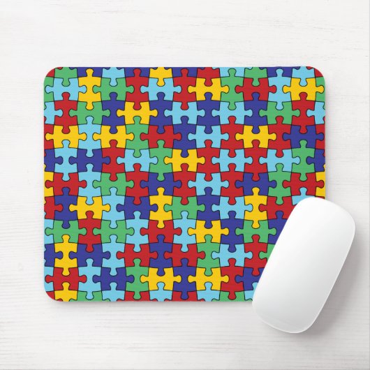Autisme Awareness Puzzle Pattern Muismat (Met muis)