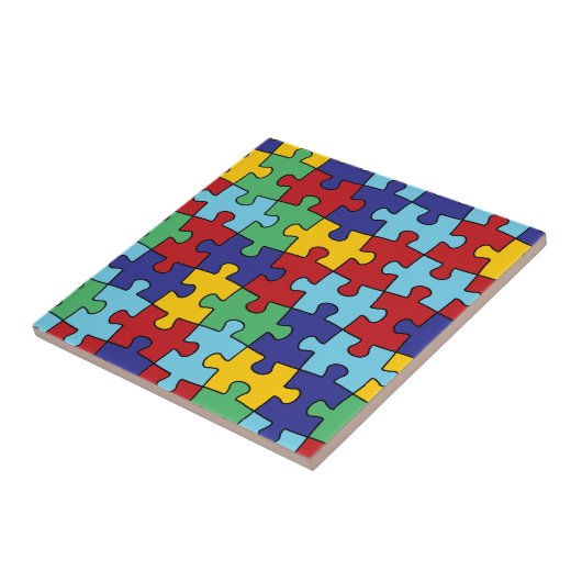 Autisme Awareness Puzzle Pattern Tegeltje (Zijkant)