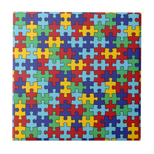 Autisme Awareness Puzzle Pattern Tegeltje (Voorkant)