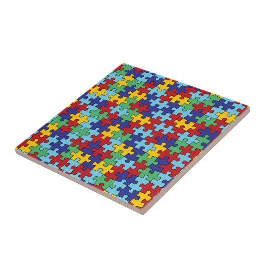 Autisme Awareness Puzzle Pattern Tegeltje (Zijkant)