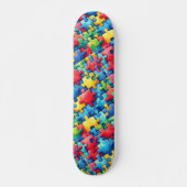 Autisme Awareness Puzzle Persoonlijk Skateboard (Voorkant)