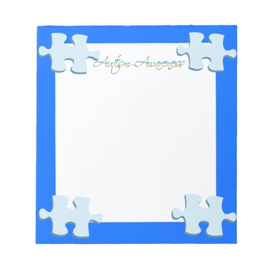 Autisme Awareness Puzzle Piece Notitieblok (Voorkant)