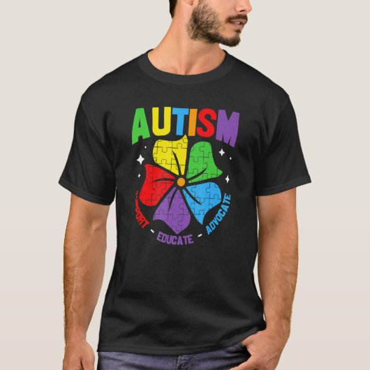 Autisme Awareness Puzzle Piece Support Autisme Mam T-shirt (Voorkant)