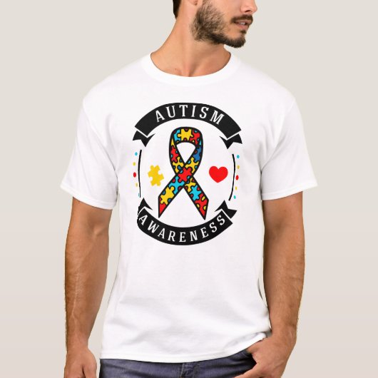 Autisme Awareness Puzzle Ribbon Autisme Mam T-shirt (Voorkant)