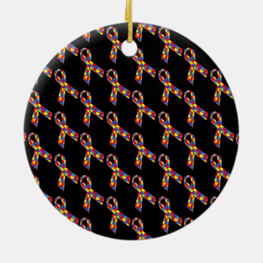 Autisme Awareness Puzzle Ribbon Keramisch Ornament (Achterkant)