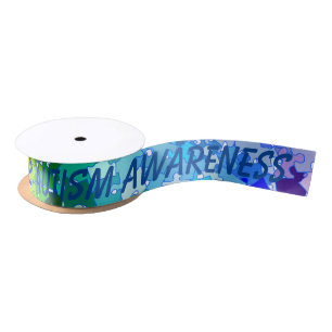 Autisme Awareness Puzzle Ribbon Satijnen Lint
