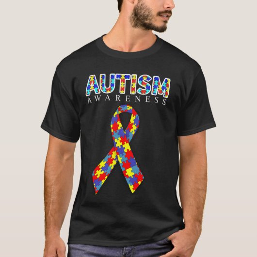 Autisme Awareness Puzzle Ribbon T-shirt (Voorkant)