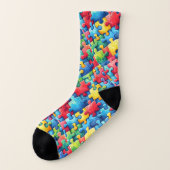 Autisme Awareness Puzzle Sokken (Links - buitenkant)
