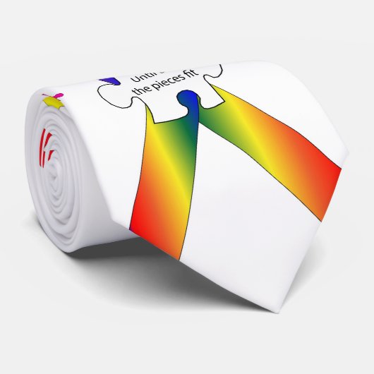 Autisme Awareness puzzle Stropdas (Opgerold)