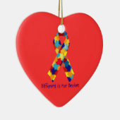 Autisme Awareness Puzzle Support Ribbon Keramisch Ornament (Rechts)