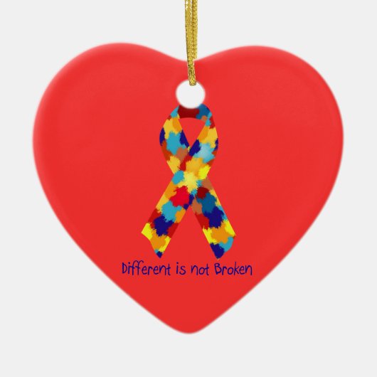 Autisme Awareness Puzzle Support Ribbon Keramisch Ornament (Voorkant)