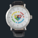 Autisme Awareness Puzzles Love Hope Pap Birthday Horloge<br><div class="desc">Het perfecte autisme-pap design met kleurrijke puzzels en de gezegde Teach Love Inspire en Hope in fel gedurfde kleuren. Ideaal cadeau voor advertenties die Autisme-bewustwording ondersteunen</div>