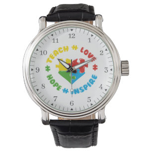 Autisme Awareness Puzzles Love Hope Pap Birthday Horloge