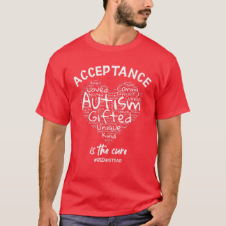 Autisme Awareness Red in plaats van Autisme Word H T-shirt