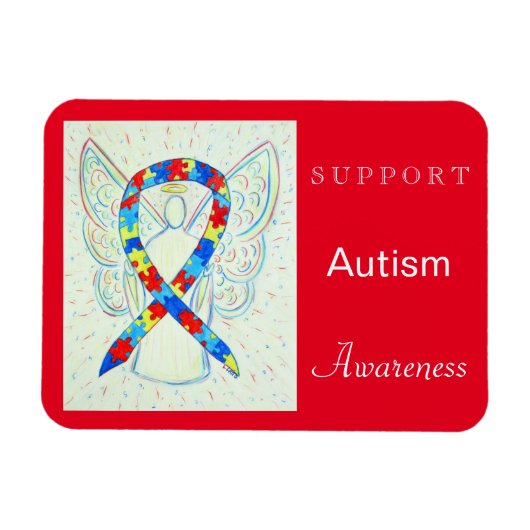 Autisme Awareness Ribbon Angel Magnet Magneet (Horizontaal)