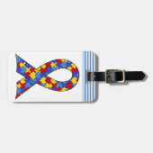 Autisme Awareness Ribbon Bagagelabel (Voorkant horizontaal)