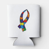 Autisme Awareness Ribbon Blikjeskoeler (Achterkant)