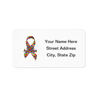 Autisme Awareness Ribbon Etiket